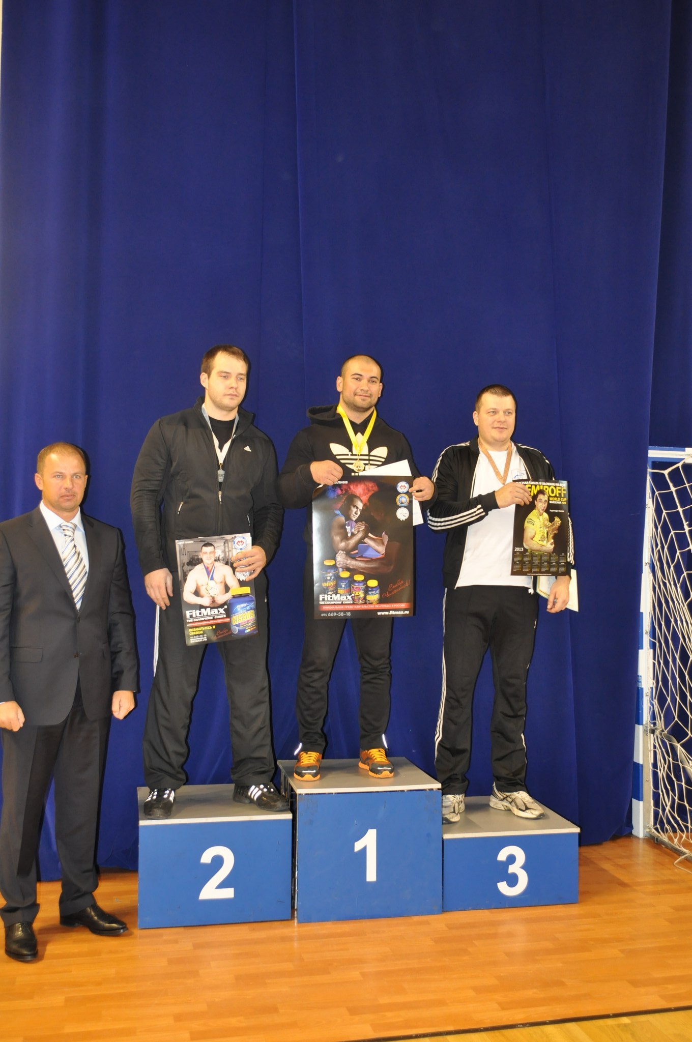 SENIOR MEN 110 KG - RIGHT HAND PODIUM: Ivan Matyushenko (2) - Arsen Liliev (1) - Anton Minaev (3)│ Moscow Armwrestling Championship 2012 │14 – 15 December 2012